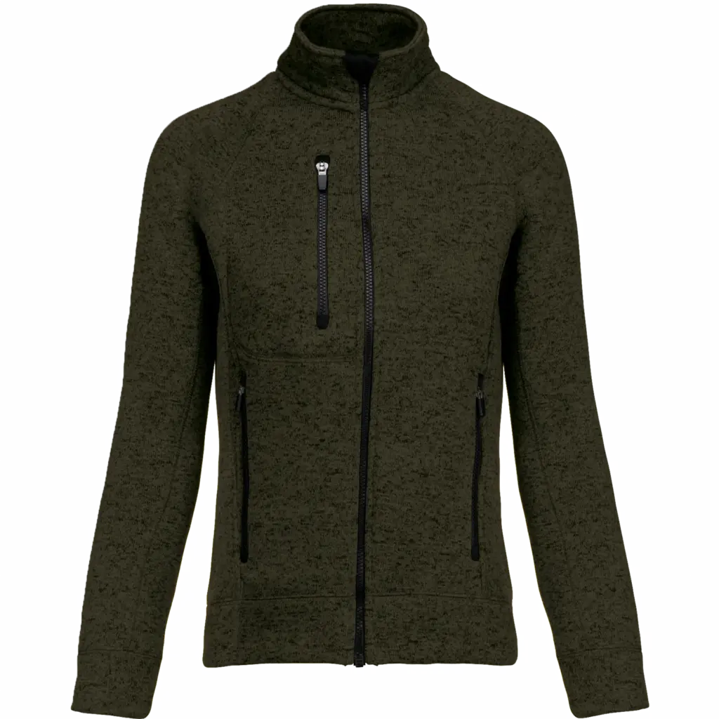 Heather damesvest met rits, dark khaki melange — productfoto 7
