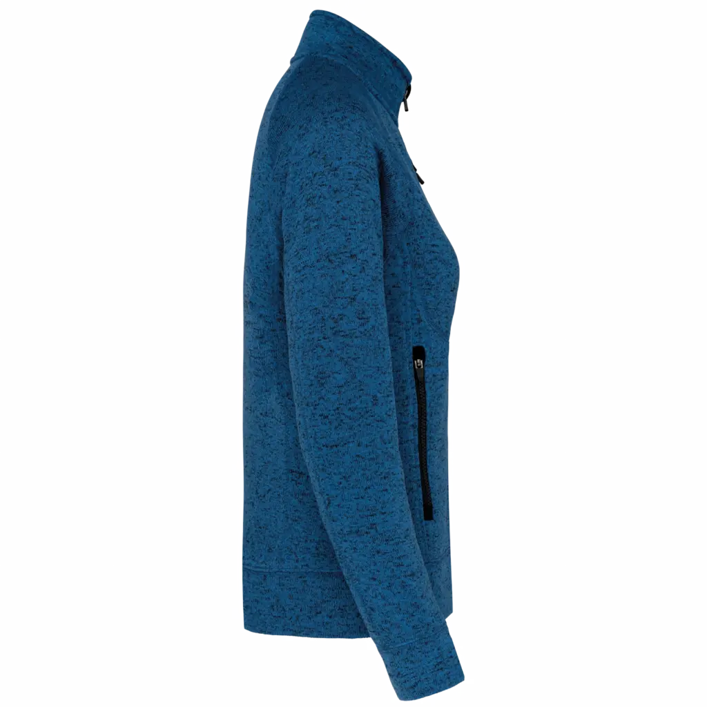 Heather damesvest met rits, light royal blue melange — productfoto 8