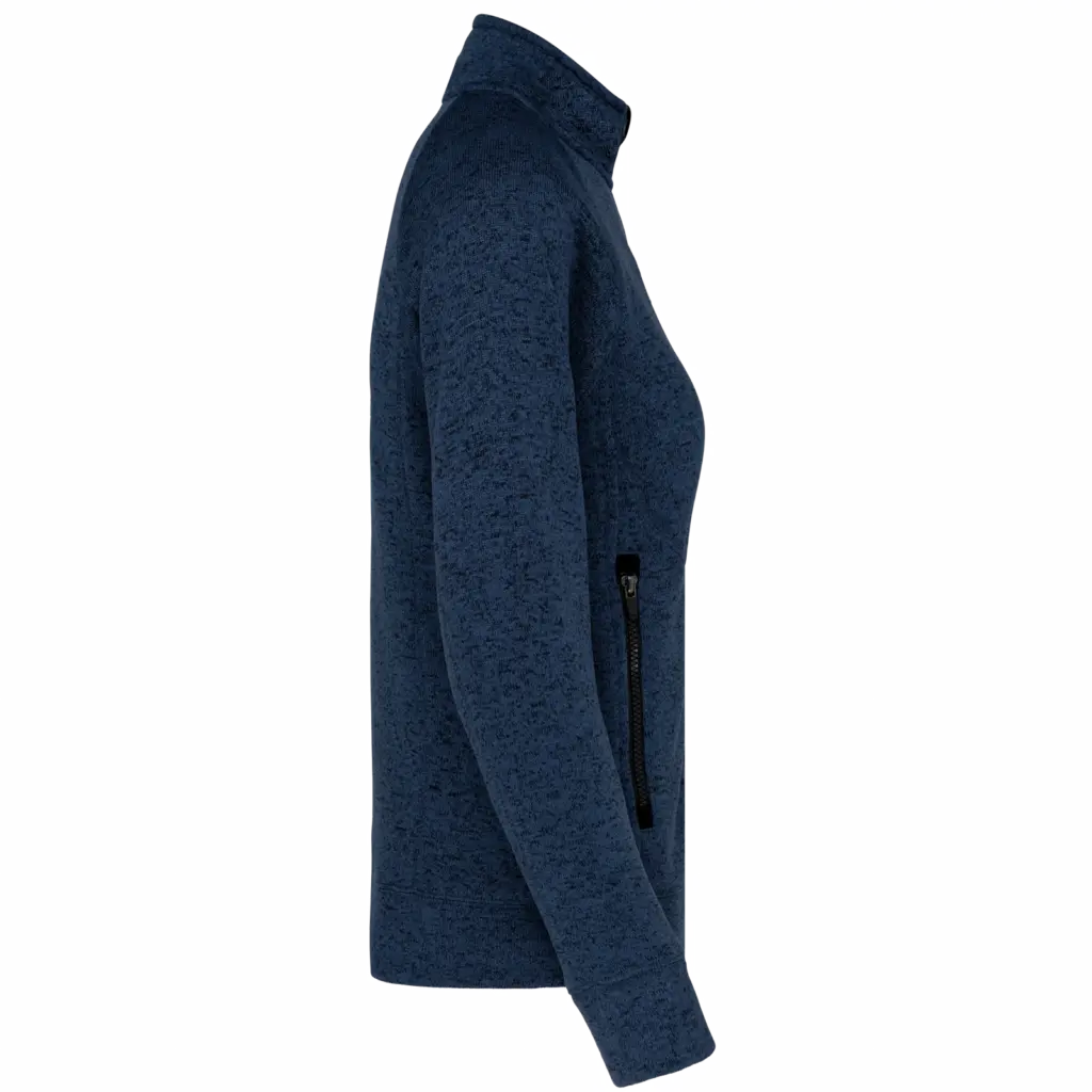 Heather damesvest met rits, navy melange — productfoto 9