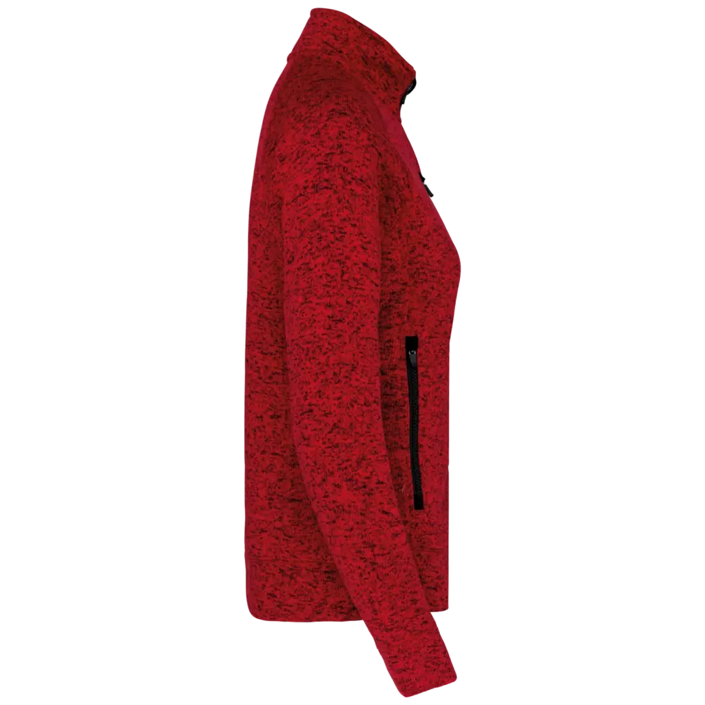 Heather damesvest met rits, red melange — productfoto 10