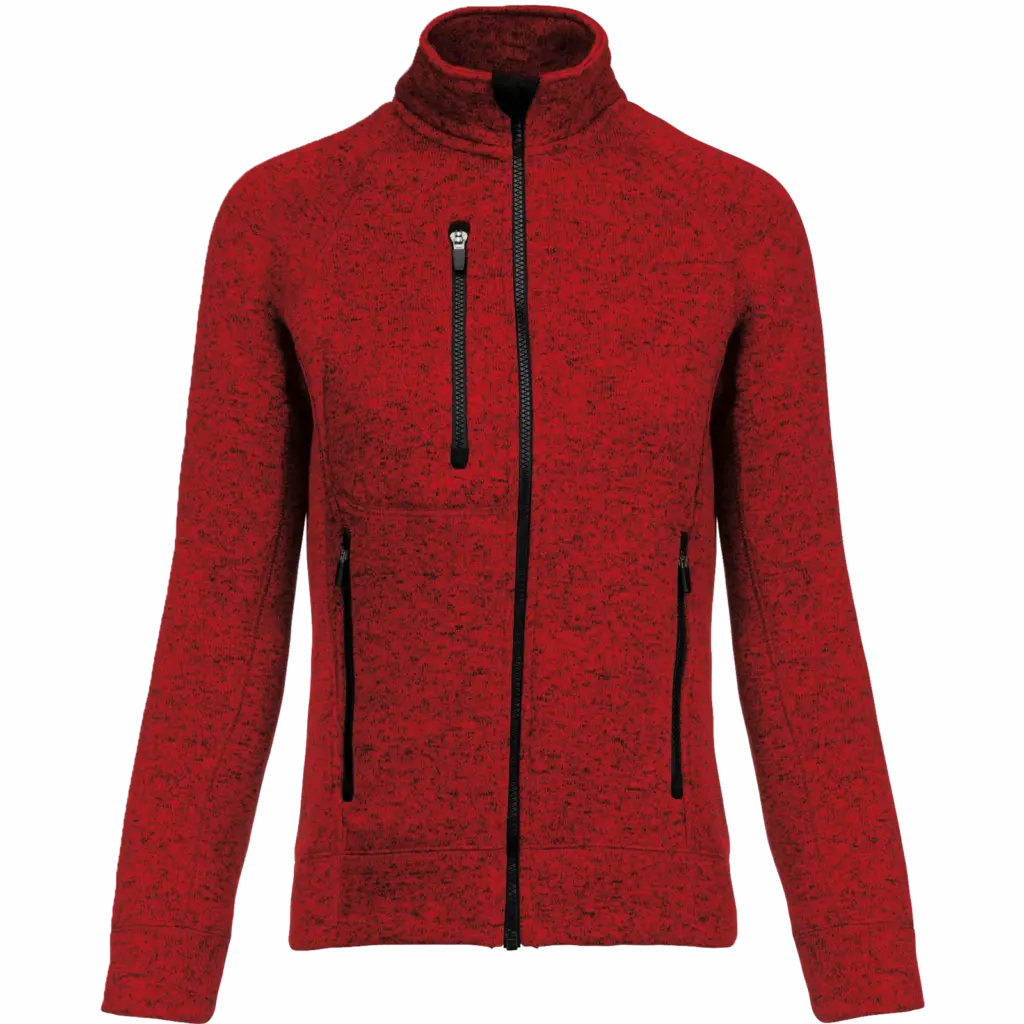Heather damesvest met rits, red melange — productfoto 11