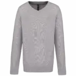 Trui met V-hals kind, grey melange — productfoto 6