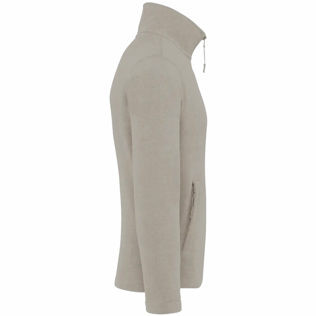 Microfleece met rits heren, beige — productfoto 6