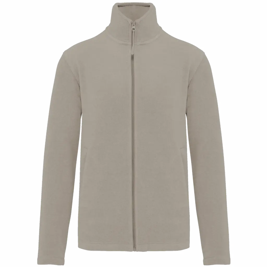 Microfleece met rits heren, beige — productfoto 7