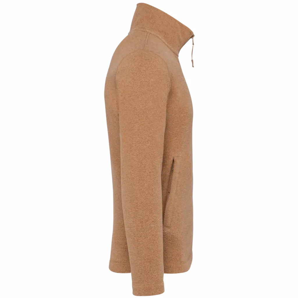 Microfleece met rits heren, camel heather — productfoto 8