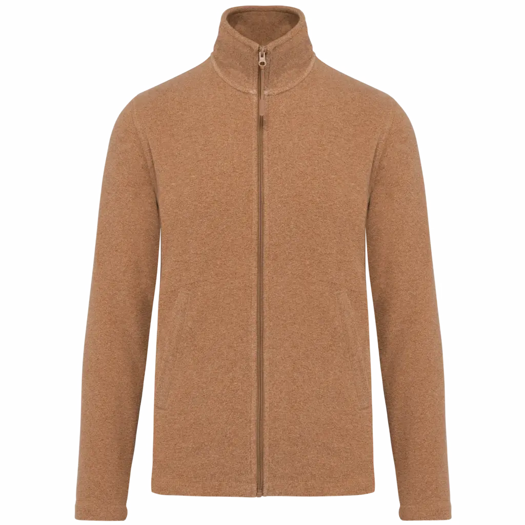 Microfleece met rits heren, camel heather — productfoto 9