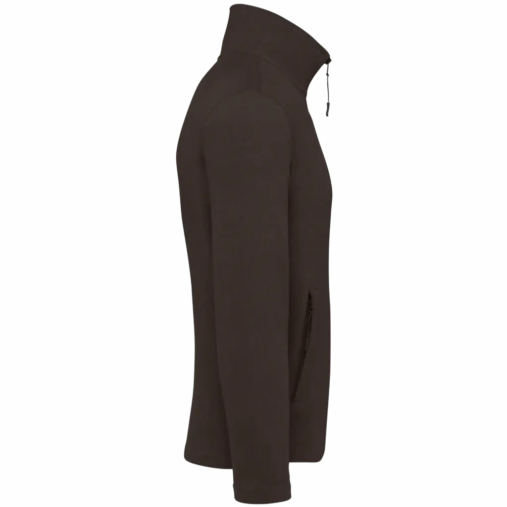 Microfleece met rits heren, chocolate — productfoto 9