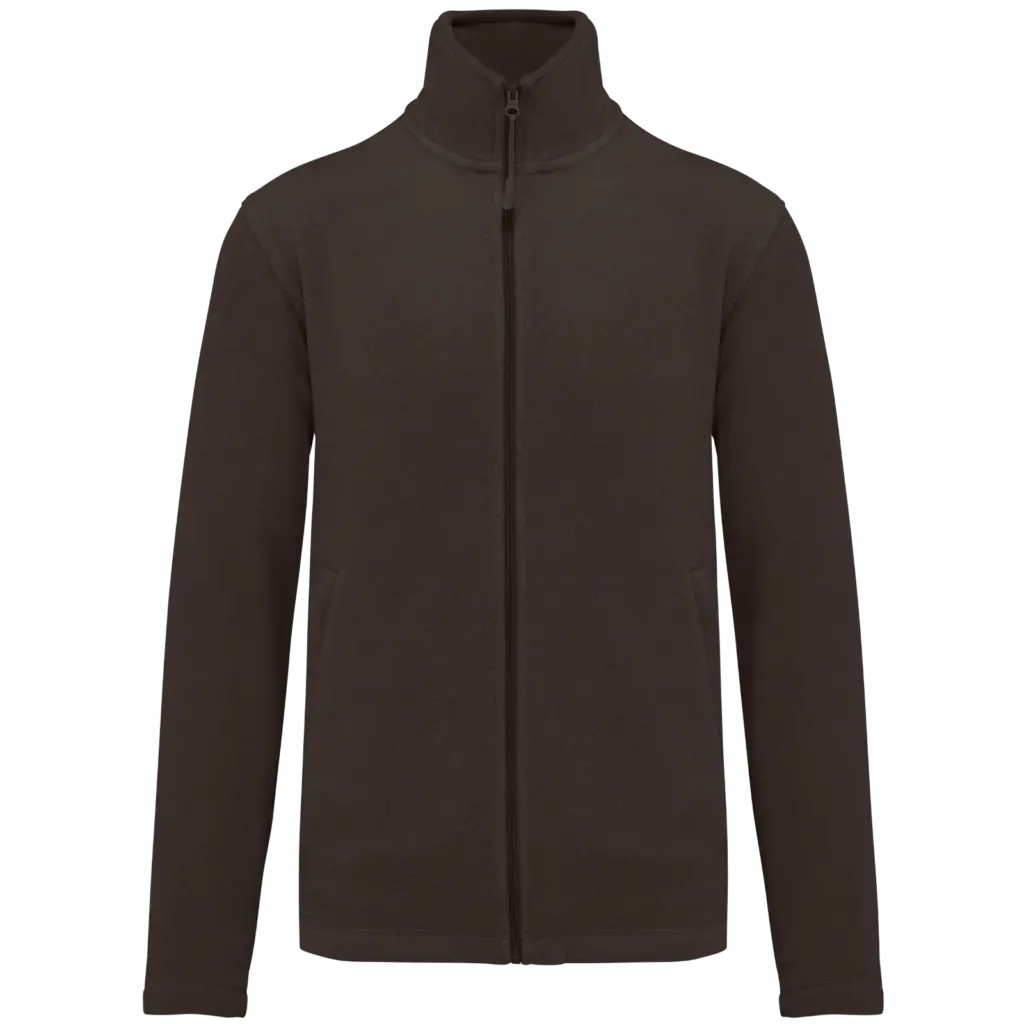 Microfleece met rits heren, chocolate — productfoto 10