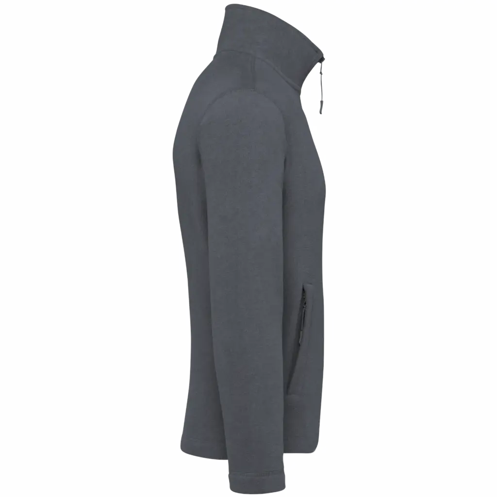 Microfleece met rits heren, convoy grey — productfoto 11