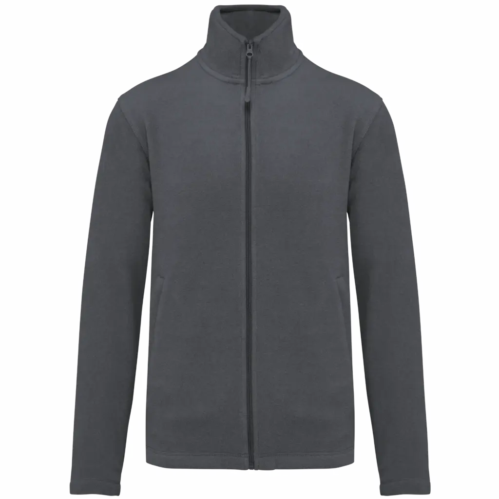 Microfleece met rits heren, convoy grey — productfoto 12