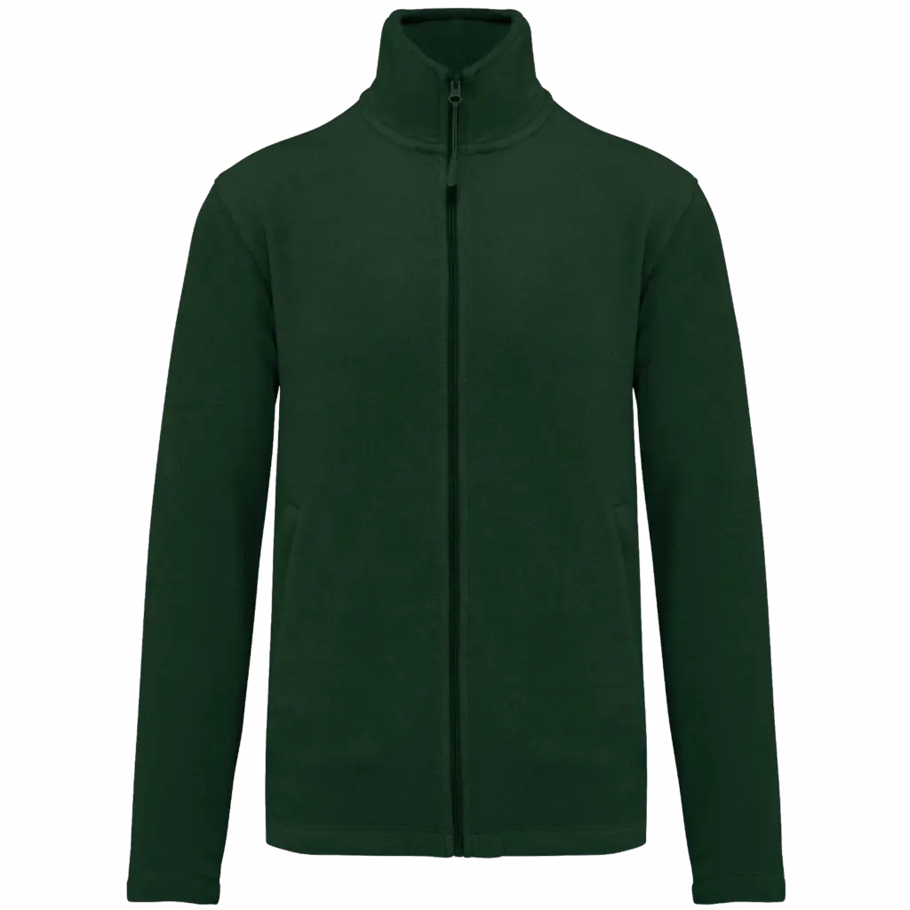 Microfleece met rits heren, forest green — productfoto 17