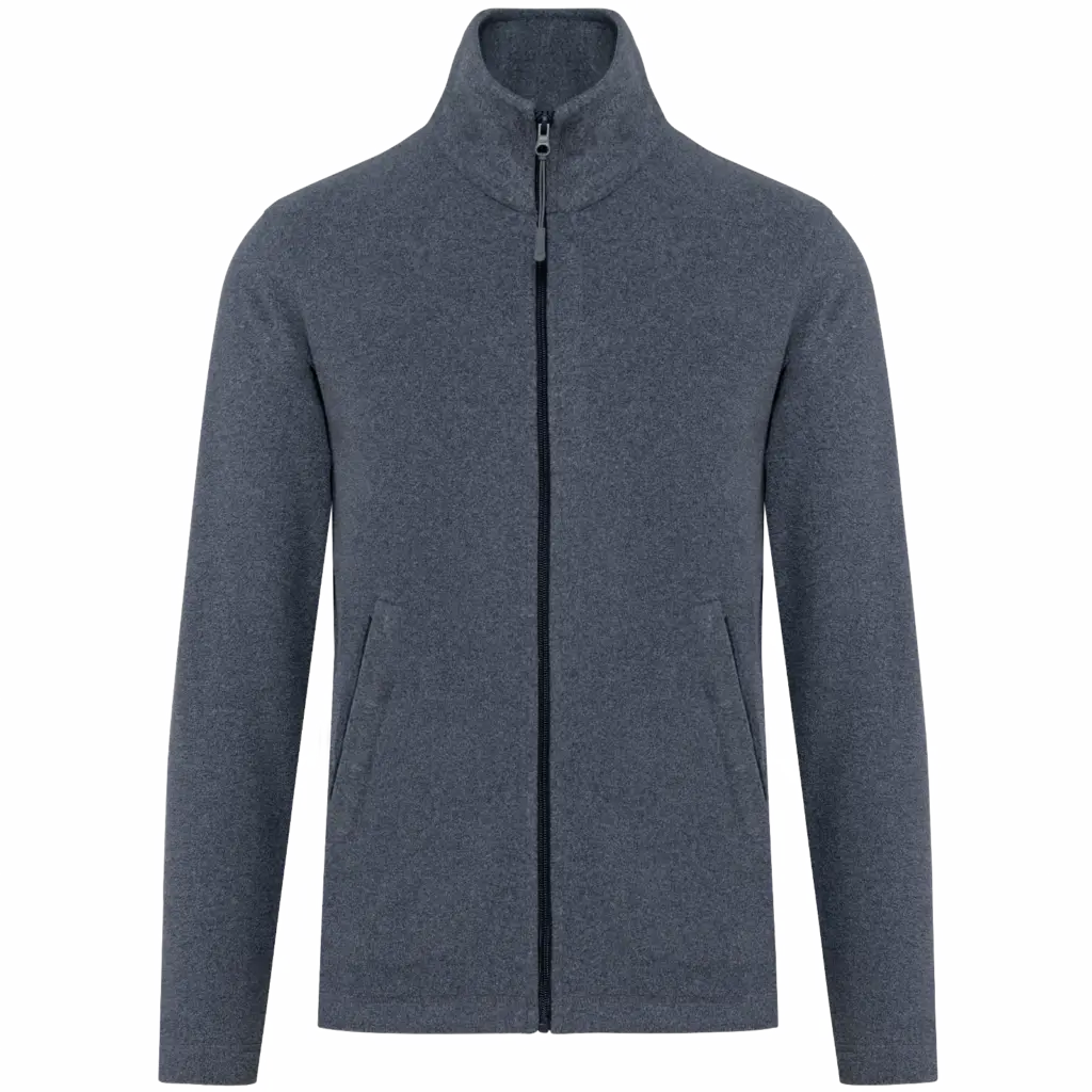 Microfleece met rits heren, french navy heather — productfoto 18
