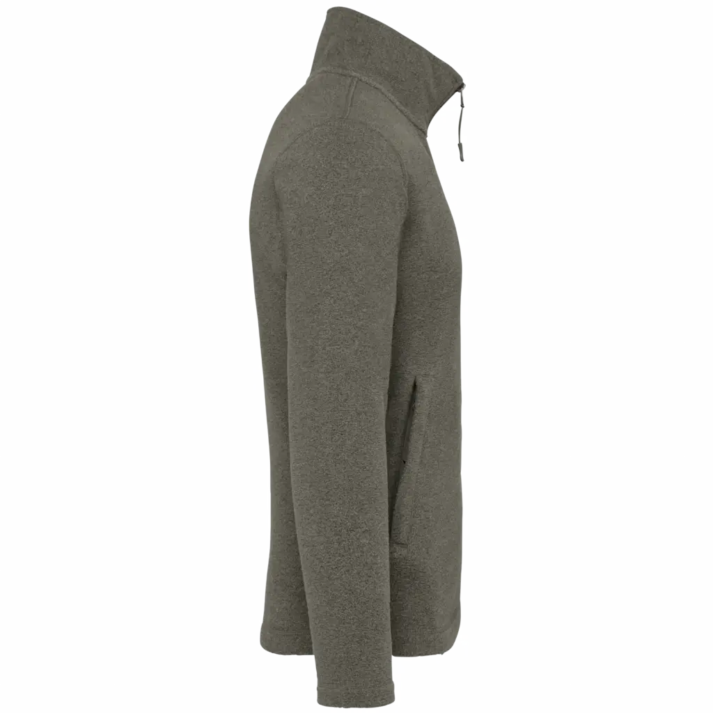 Microfleece met rits heren, green marble heather — productfoto 18