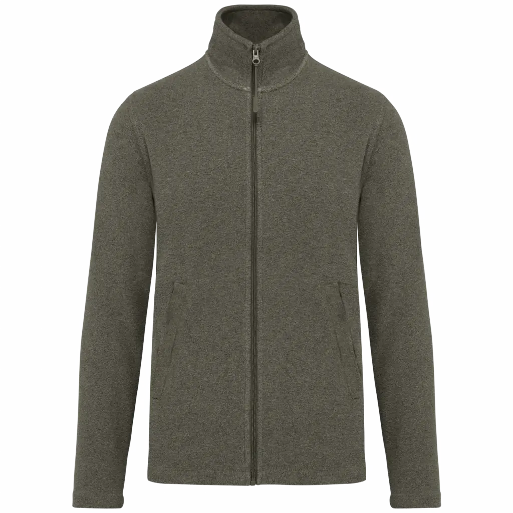 Microfleece met rits heren, green marble heather — productfoto 19