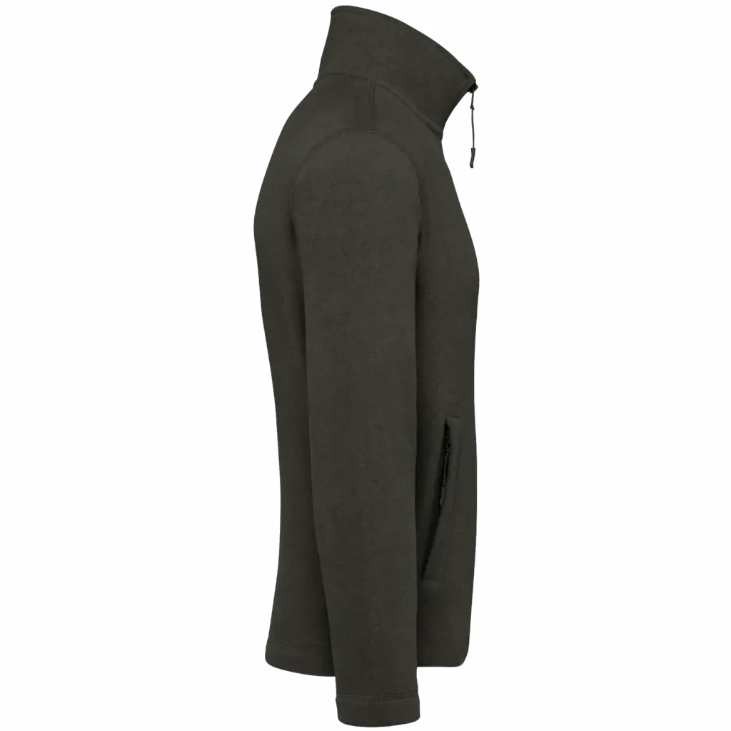 Microfleece met rits heren, green olive — productfoto 19