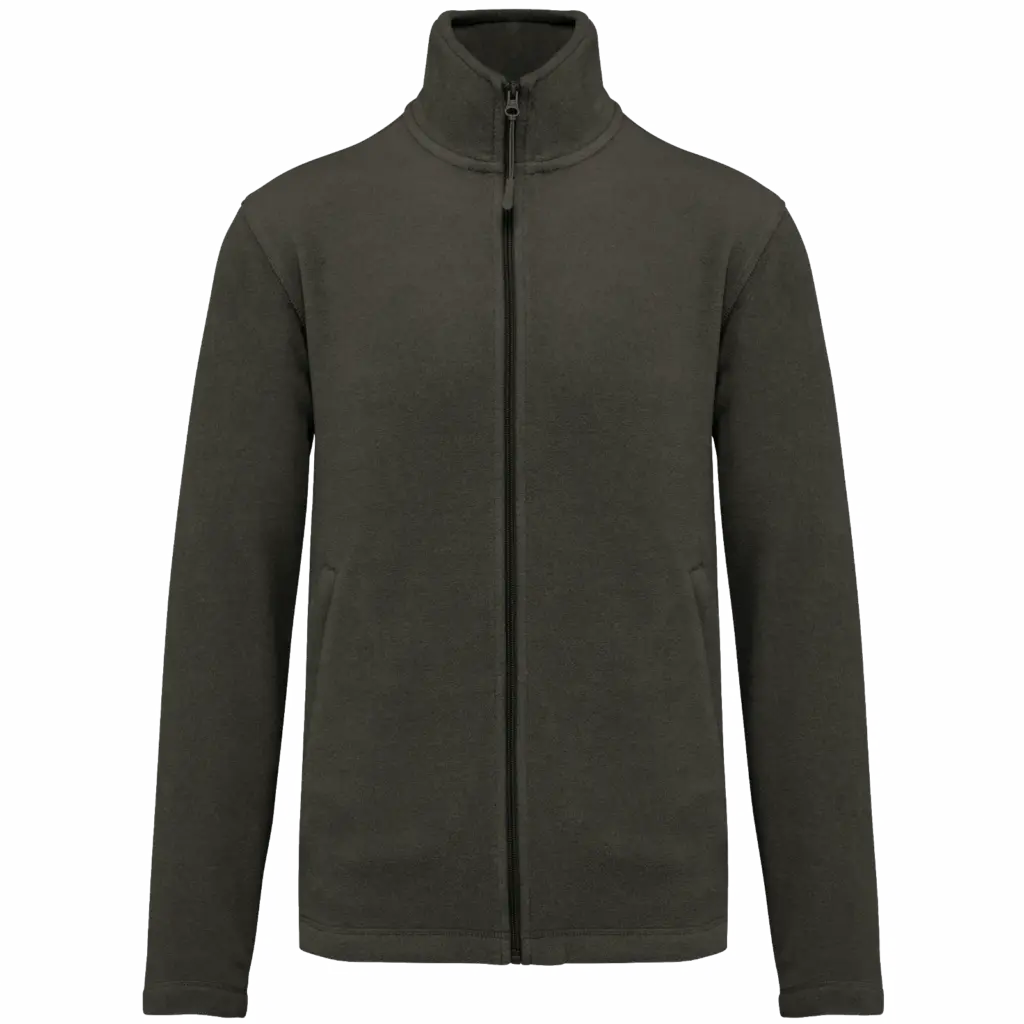 Microfleece met rits heren, green olive — productfoto 20