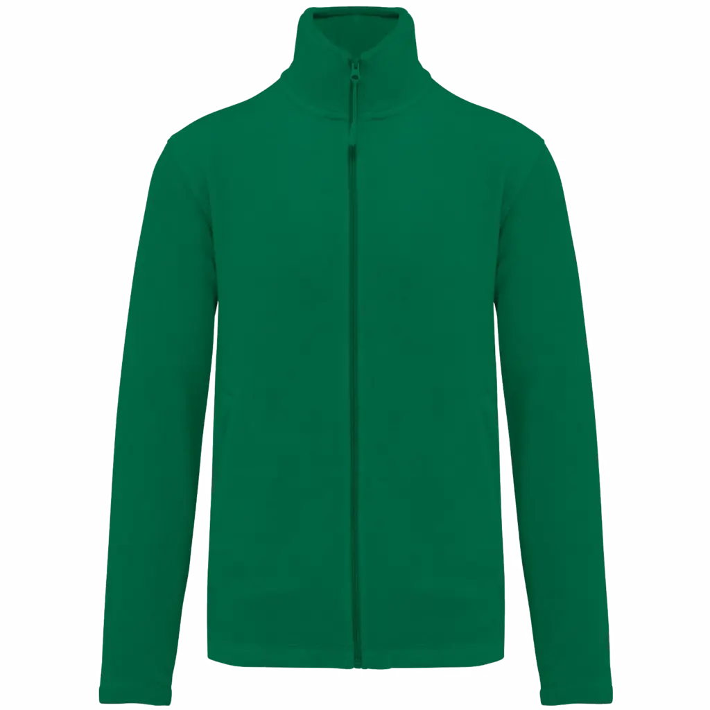 Microfleece met rits heren, kelly green — productfoto 21