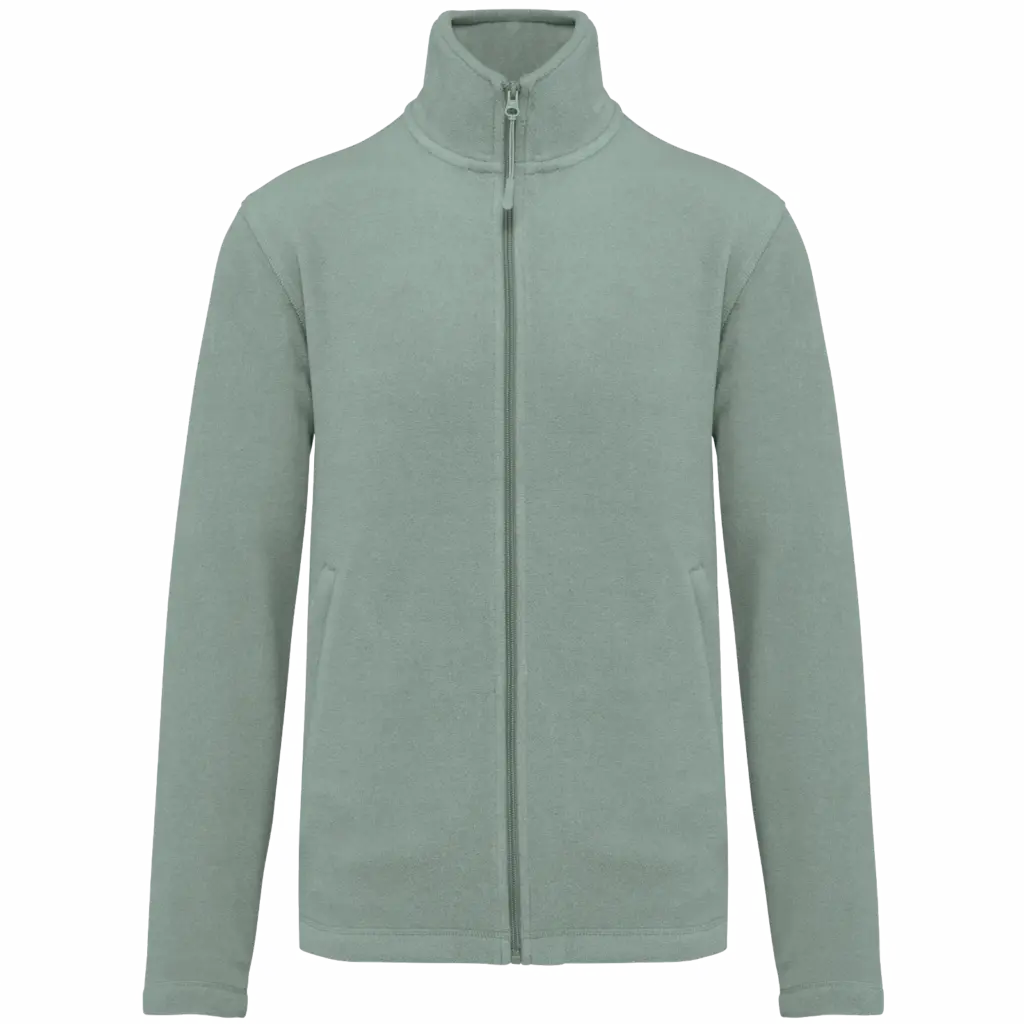 Microfleece met rits heren, sage — productfoto 28