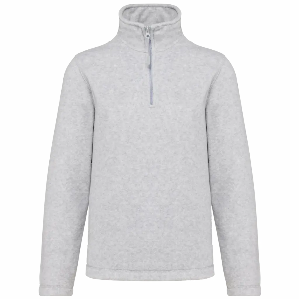 Enzo - Fleece met ritskraag, ash heather — productfoto 22