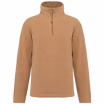 Enzo - Fleece met ritskraag, camel heather — productfoto 25