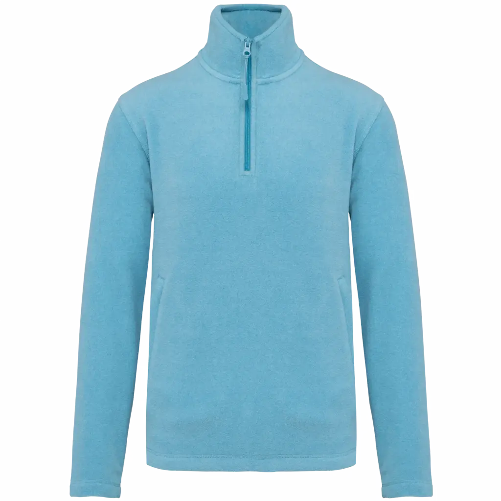 Enzo - Fleece met ritskraag, cloudy blue heather — productfoto 27
