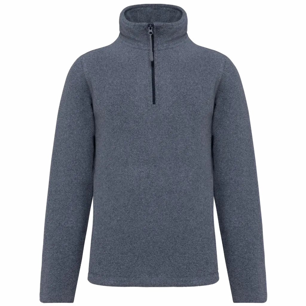 Enzo - Fleece met ritskraag, french navy heather — productfoto 32
