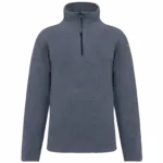 Enzo - Fleece met ritskraag, french navy heather — productfoto 32