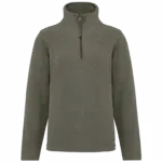 Enzo - Fleece met ritskraag, green marble heather — productfoto 33