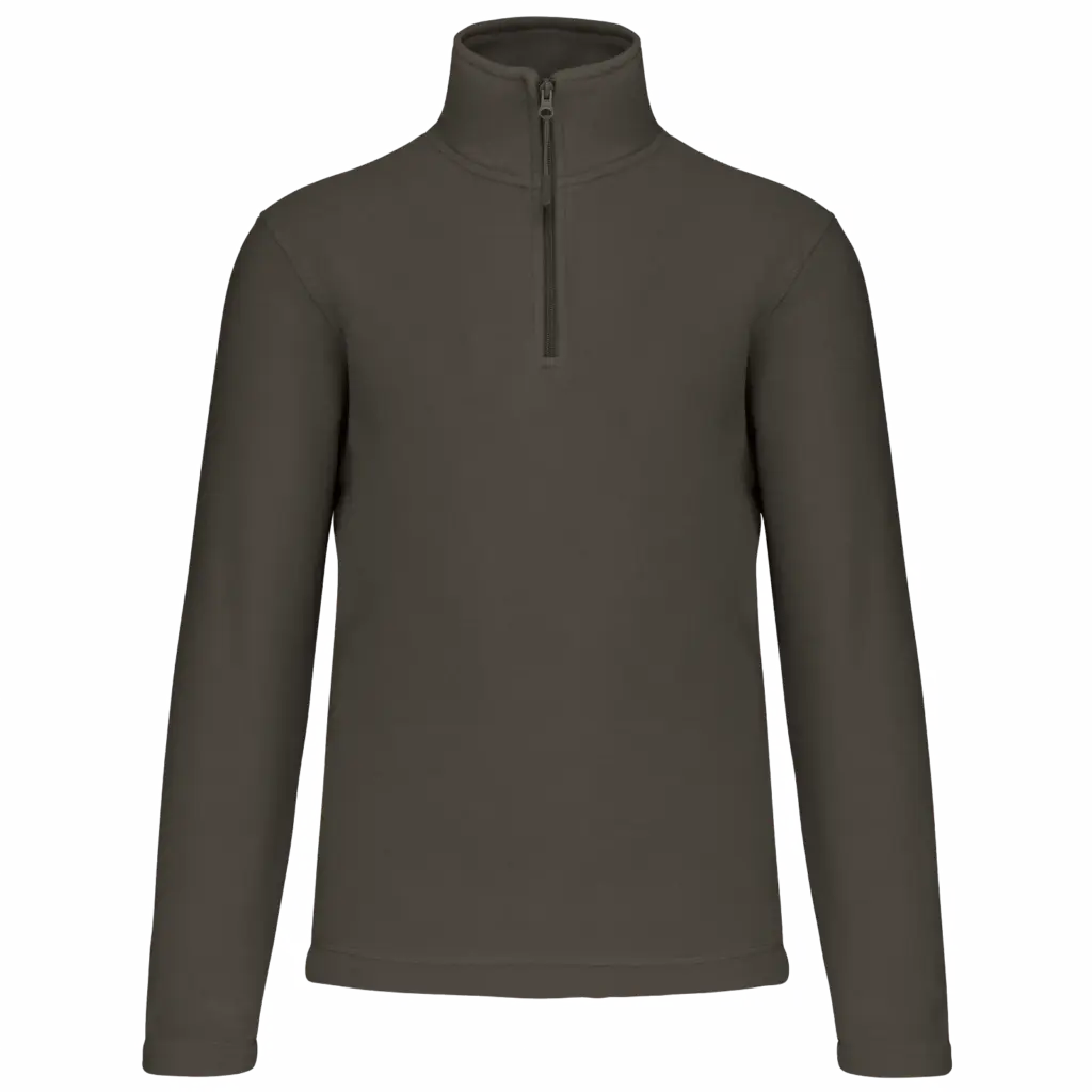 Enzo - Fleece met ritskraag, green olive — productfoto 34