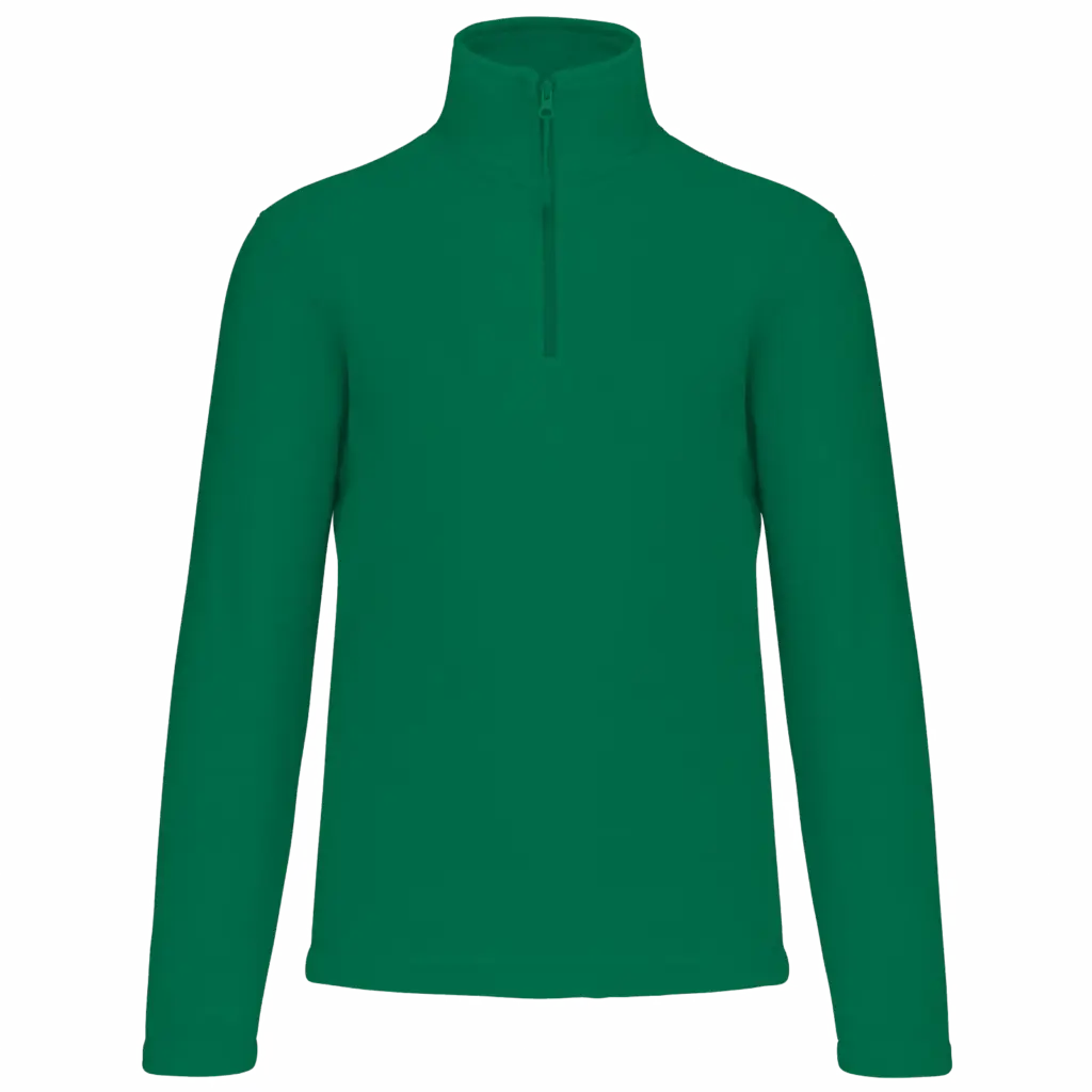 Enzo - Fleece met ritskraag, kelly green — productfoto 35