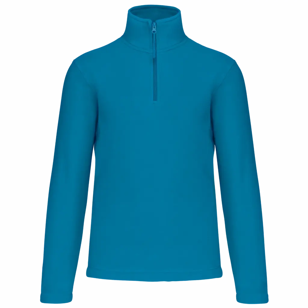 Enzo - Fleece met ritskraag, tropical blue — productfoto 44