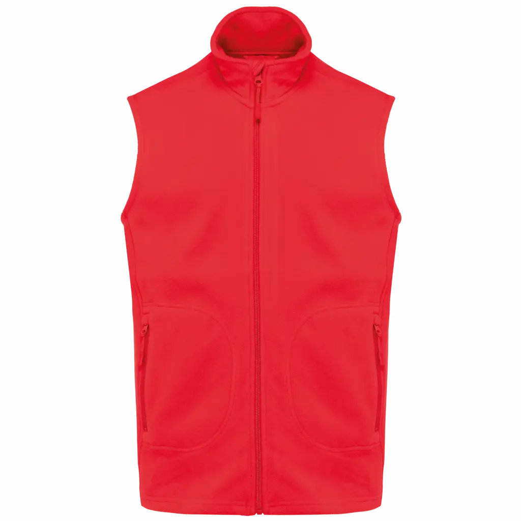 Ecologische uniseks bodywarmer van microfleece, red — productfoto 8