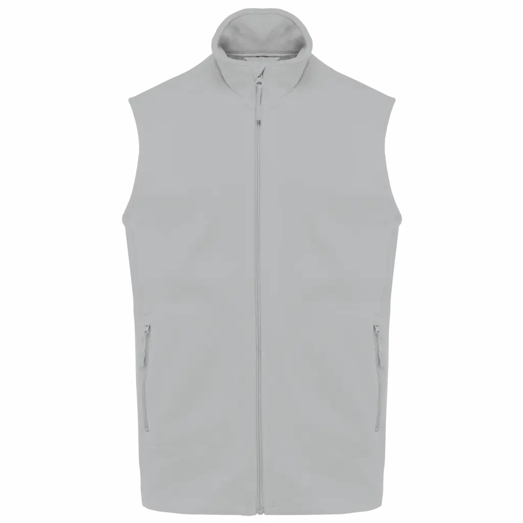 Ecologische uniseks bodywarmer van microfleece, snow grey — productfoto 9