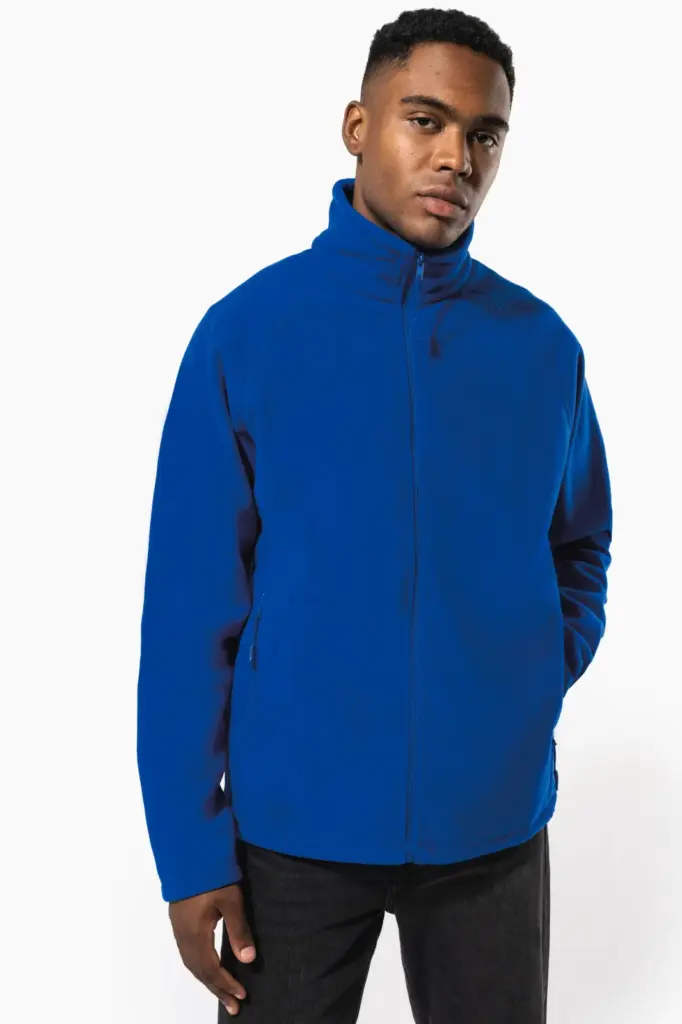 Microfleece met rits en raglanmouwen heren