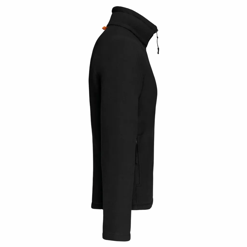Microfleece met rits en raglanmouwen heren, black — productfoto 5