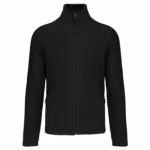 Microfleece met rits en raglanmouwen heren, black — productfoto 6