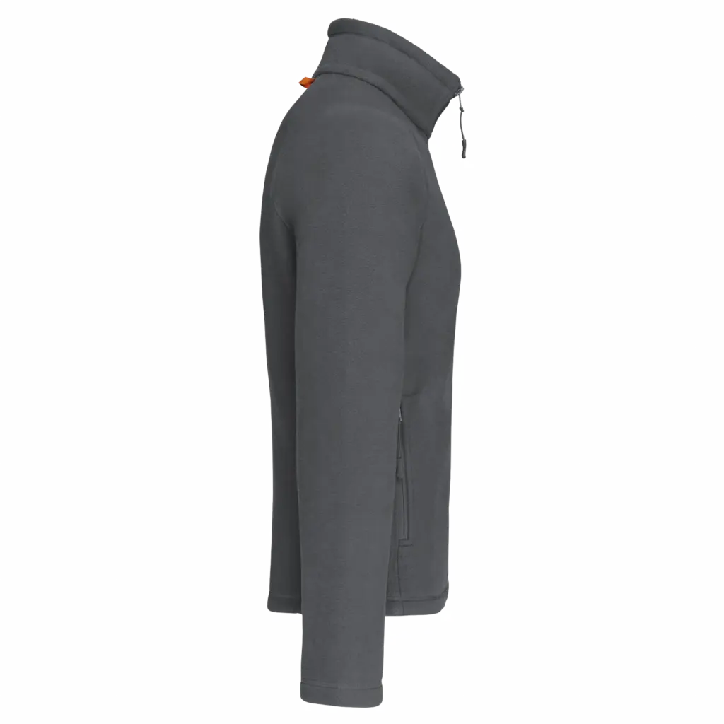 Microfleece met rits en raglanmouwen heren, convoy grey — productfoto 6