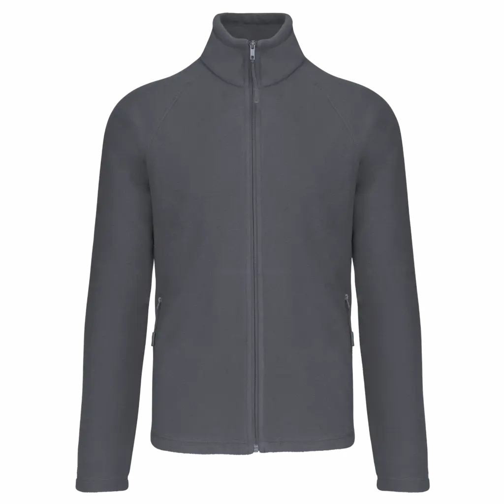 Microfleece met rits en raglanmouwen heren, convoy grey — productfoto 7
