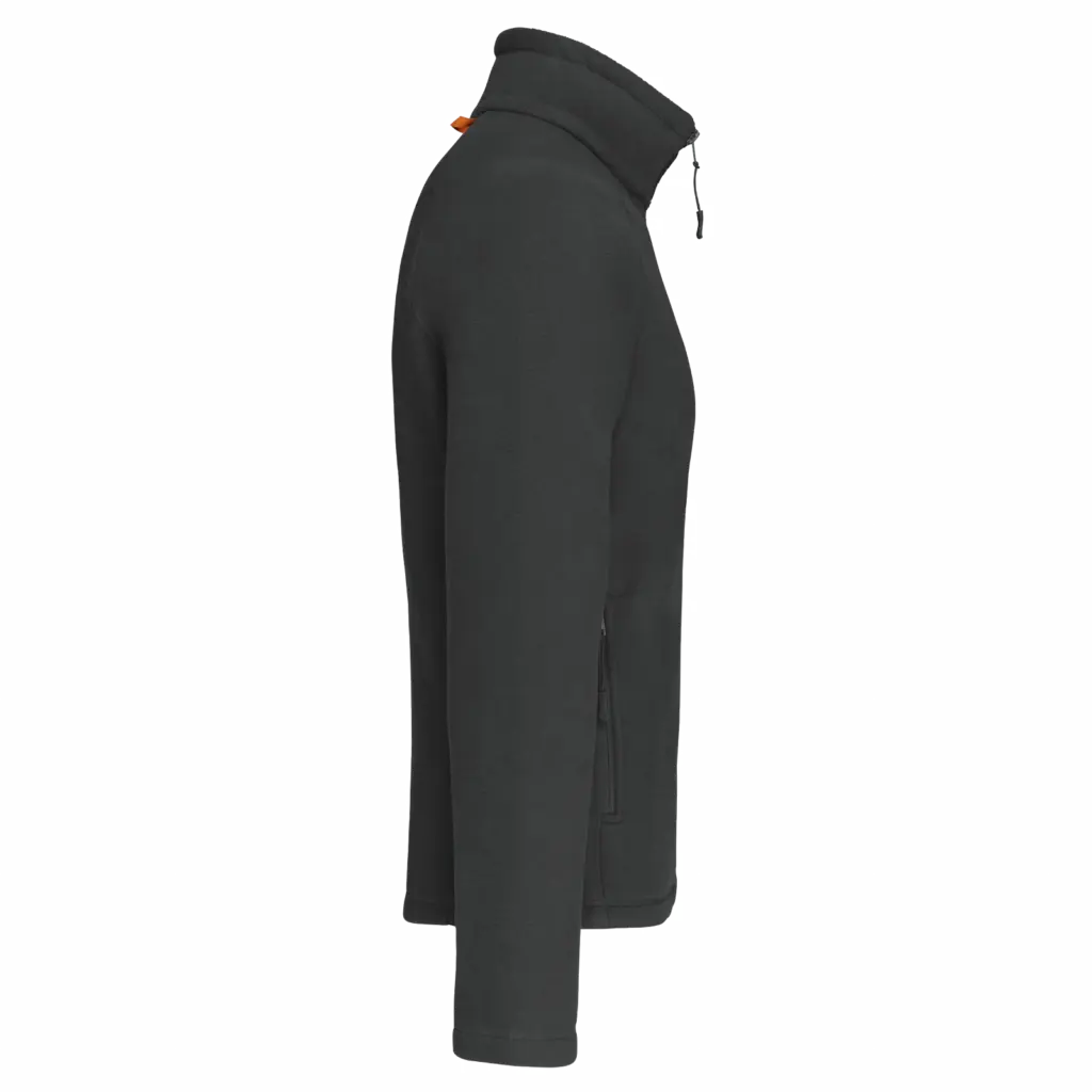 Microfleece met rits en raglanmouwen heren, dark grey — productfoto 7