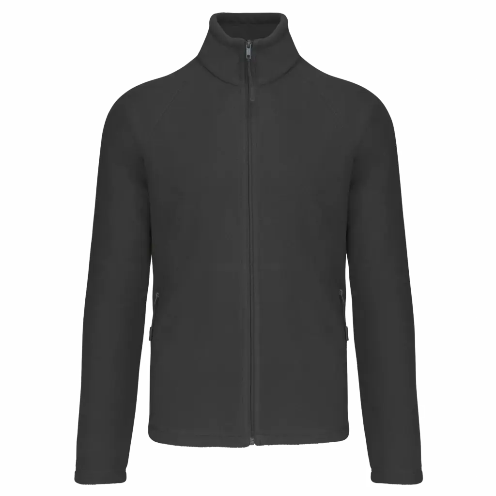 Microfleece met rits en raglanmouwen heren, dark grey — productfoto 8
