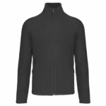 Microfleece met rits en raglanmouwen heren, dark grey — productfoto 8