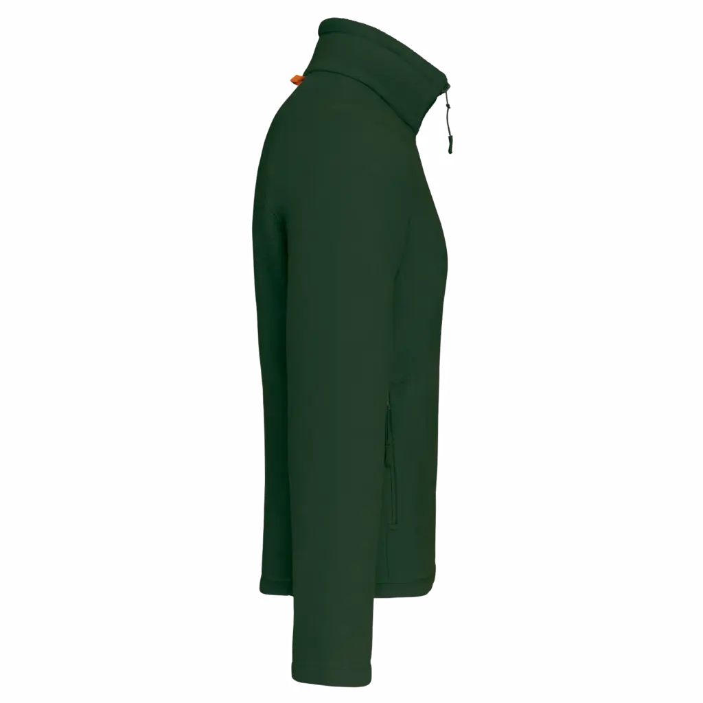 Microfleece met rits en raglanmouwen heren, forest green — productfoto 8