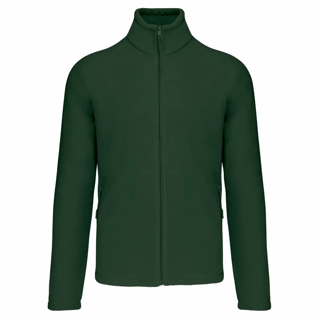 Microfleece met rits en raglanmouwen heren, forest green — productfoto 9