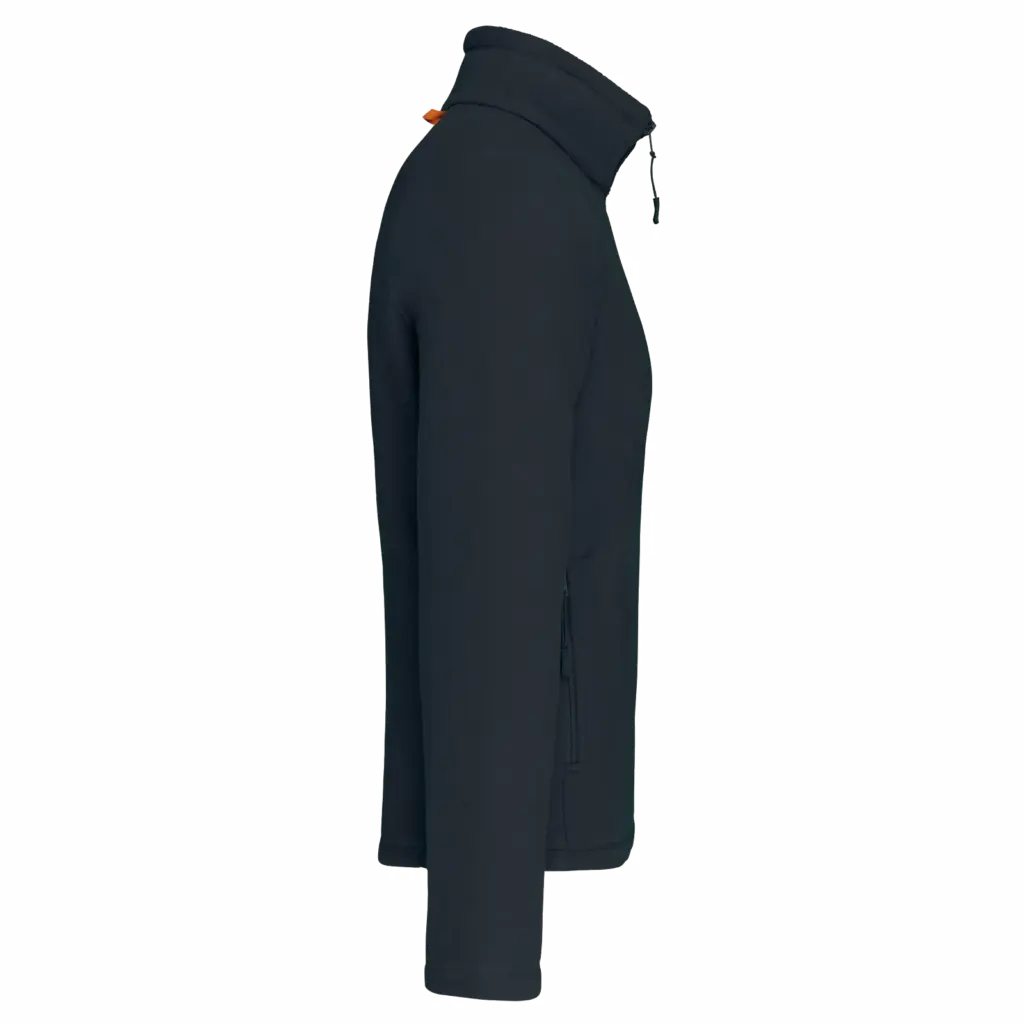 Microfleece met rits en raglanmouwen heren, navy — productfoto 9