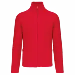 Microfleece met rits en raglanmouwen heren, red — productfoto 11