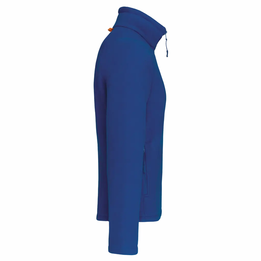 Microfleece met rits en raglanmouwen heren, royal blue — productfoto 11