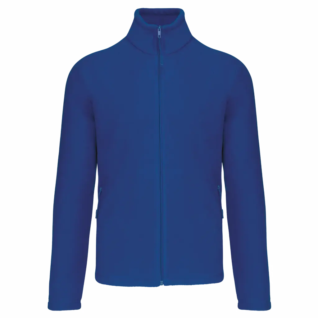 Microfleece met rits en raglanmouwen heren, royal blue — productfoto 12
