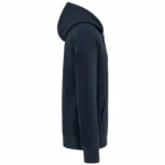 Oversized uniseks sweater met capuchon van gerecycled fleece, navy — productfoto 6