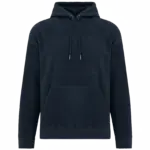 Oversized uniseks sweater met capuchon van gerecycled fleece, navy — productfoto 7