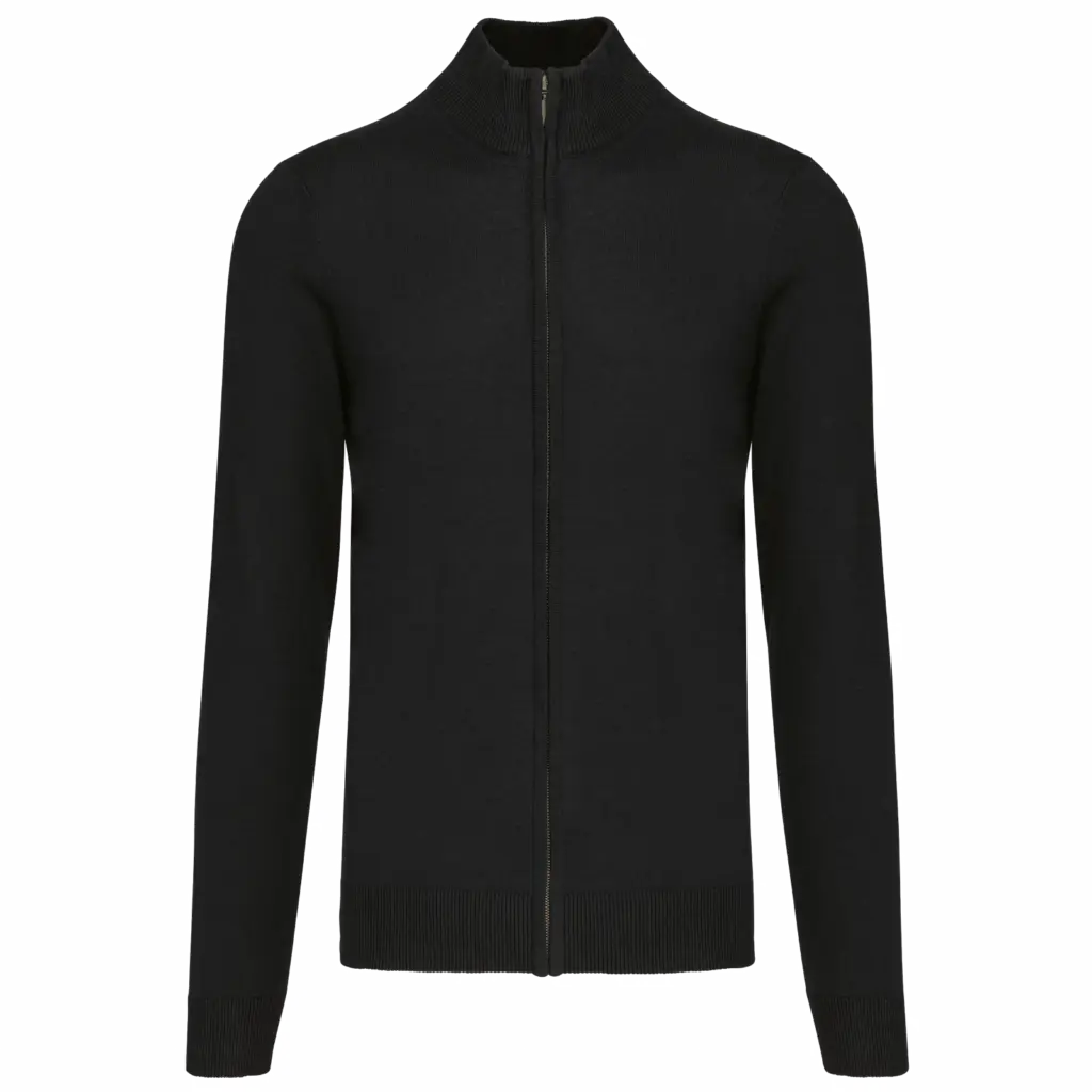 Heren cardigan met rits, black — productfoto 6